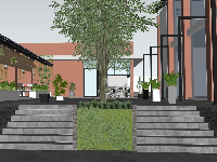 File sketchup quán cafe sân vườn 21x26m